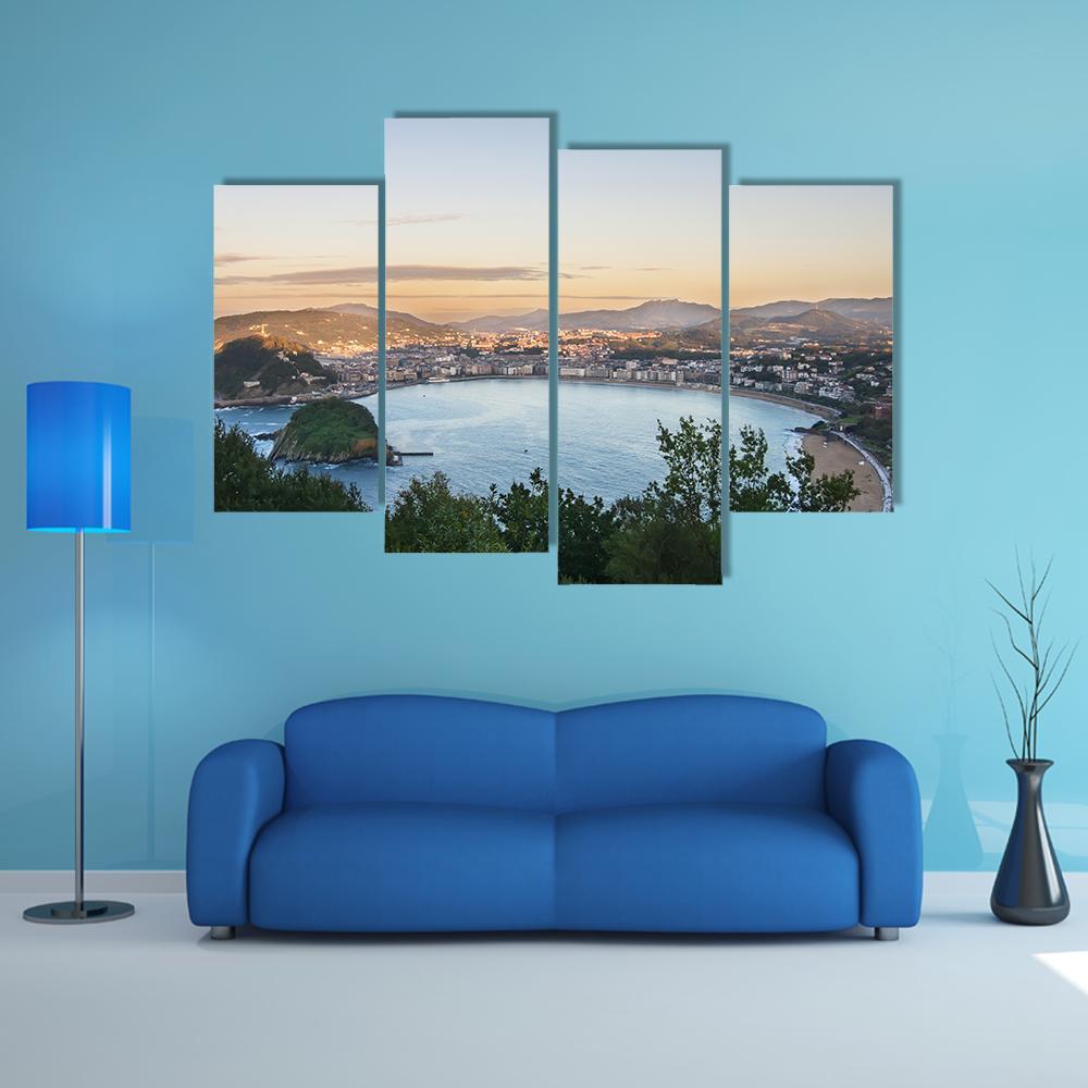 Bay Of San Sebastian Canvas Wall Art-4 Pop-Gallery Wrap-50" x 32"-Tiaracle