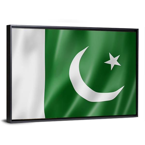 Pakistan Flag Canvas Wall Art-3 Horizontal-Gallery Wrap-25" x 16"-Tiaracle