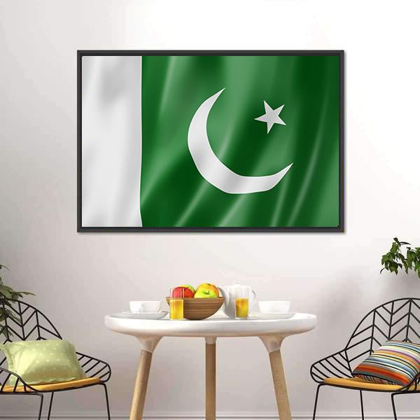 Pakistan Flag Canvas Wall Art-3 Horizontal-Gallery Wrap-25" x 16"-Tiaracle
