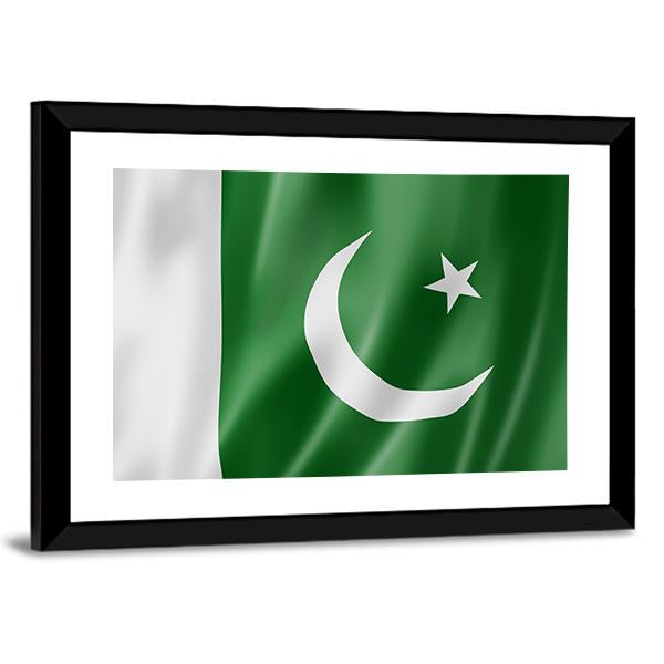 Pakistan Flag Canvas Wall Art-3 Horizontal-Gallery Wrap-25" x 16"-Tiaracle