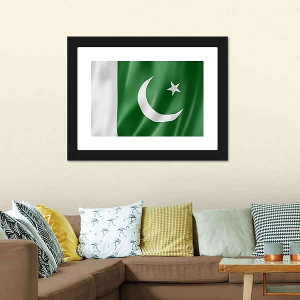 Pakistan Flag Canvas Wall Art-3 Horizontal-Gallery Wrap-25" x 16"-Tiaracle