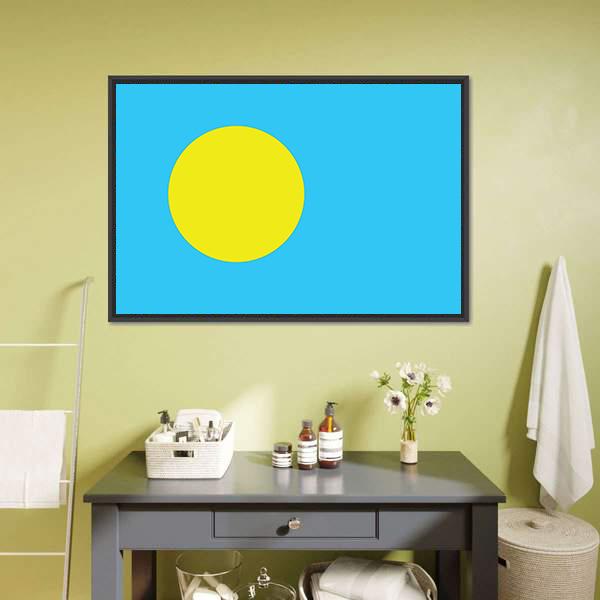 Palau Flag Canvas Wall Art-3 Horizontal-Gallery Wrap-25" x 16"-Tiaracle