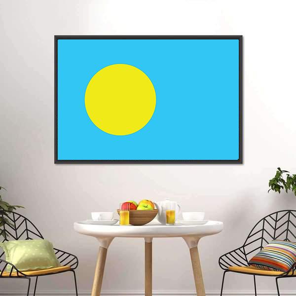 Palau Flag Canvas Wall Art-3 Horizontal-Gallery Wrap-25" x 16"-Tiaracle