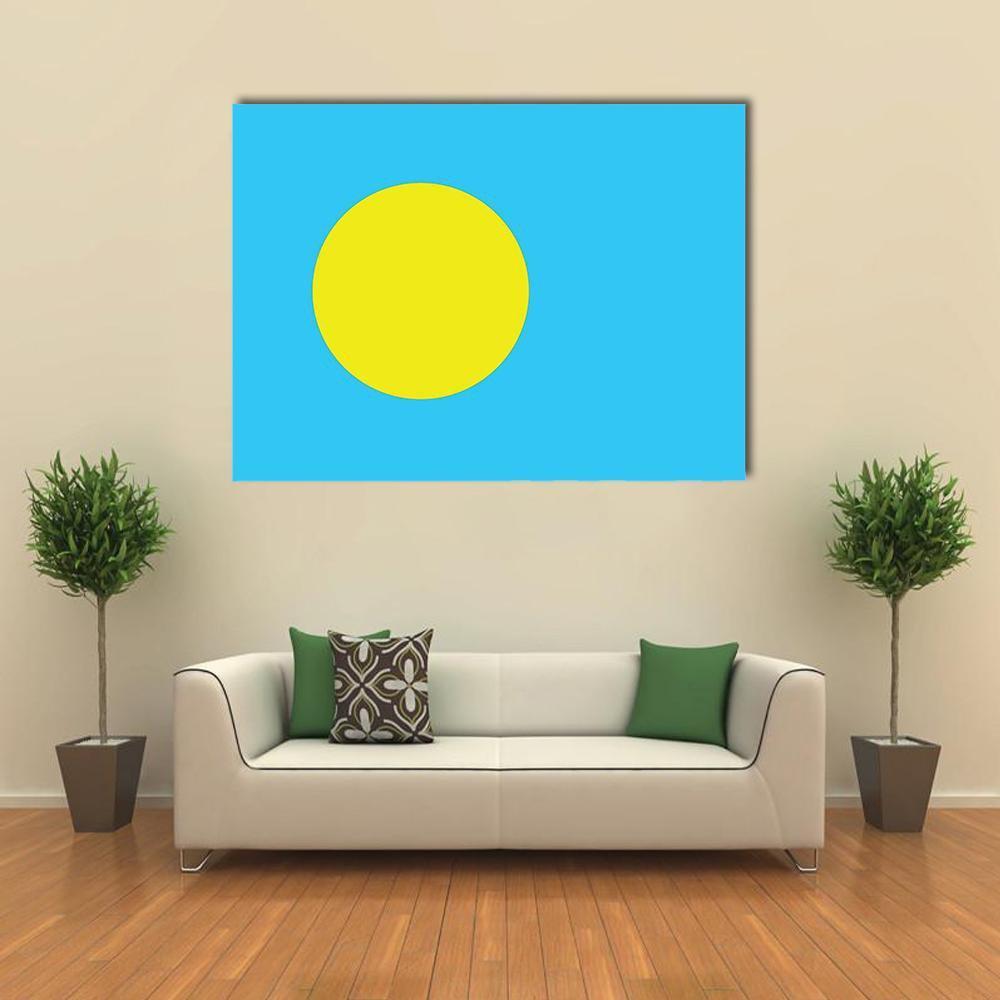 Palau Flag Canvas Wall Art-1 Piece-Gallery Wrap-48" x 32"-Tiaracle