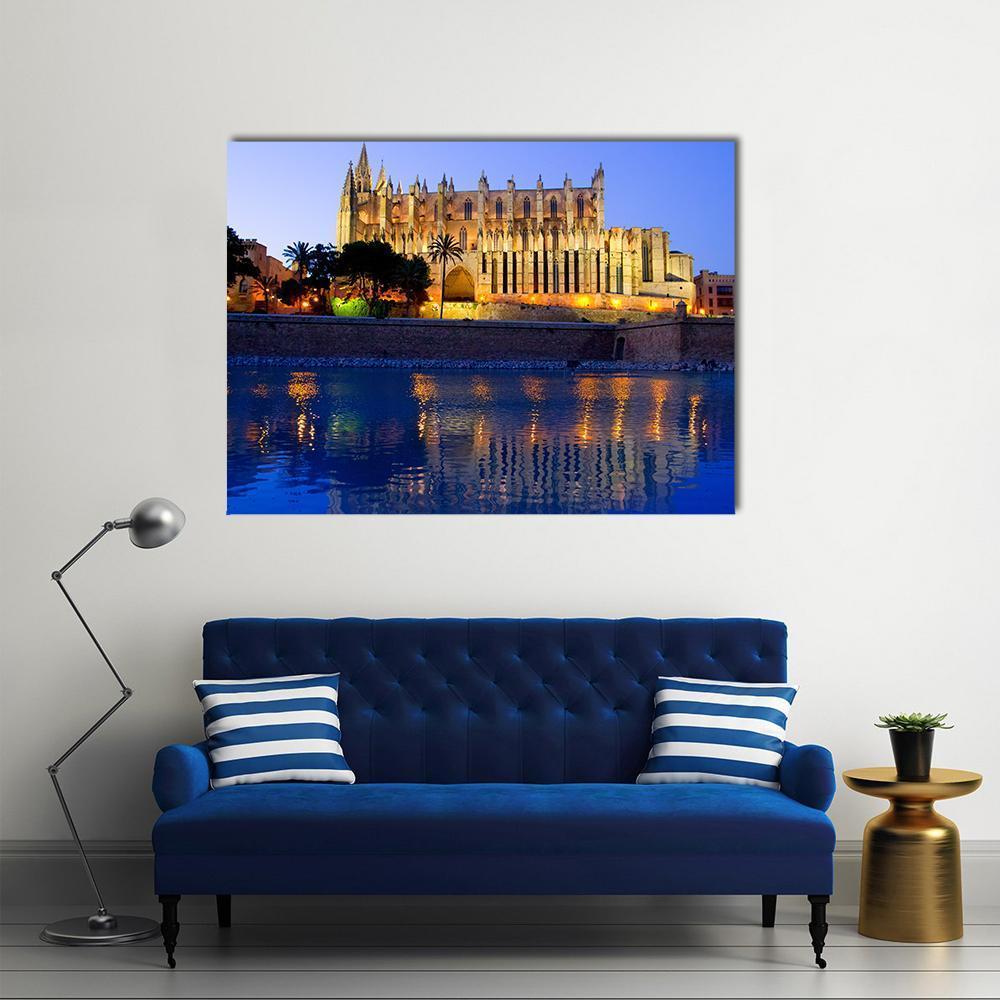 Palma Cathedral Canvas Wall Art-1 Piece-Gallery Wrap-48" x 32"-Tiaracle