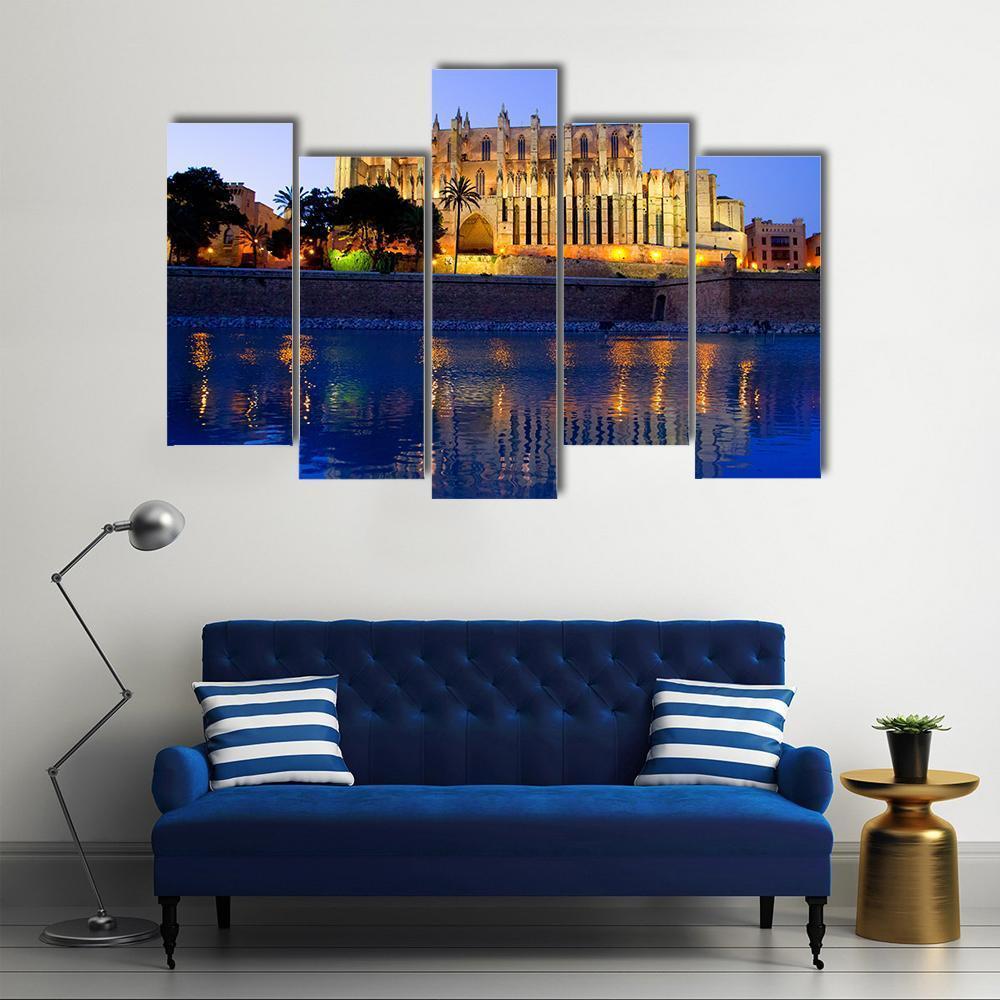 Palma Cathedral Canvas Wall Art-5 Pop-Gallery Wrap-47" x 32"-Tiaracle