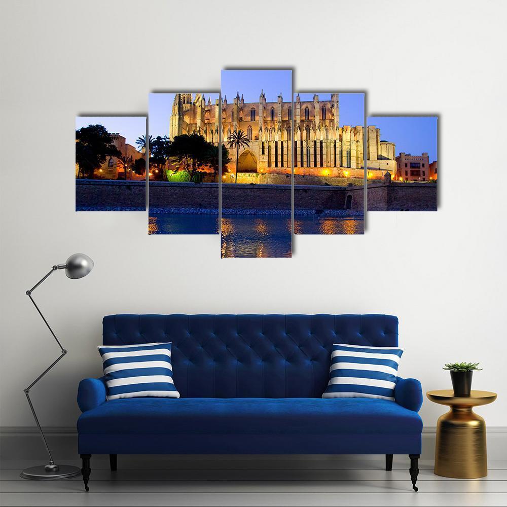 Palma Cathedral Canvas Wall Art-5 Star-Gallery Wrap-62" x 32"-Tiaracle