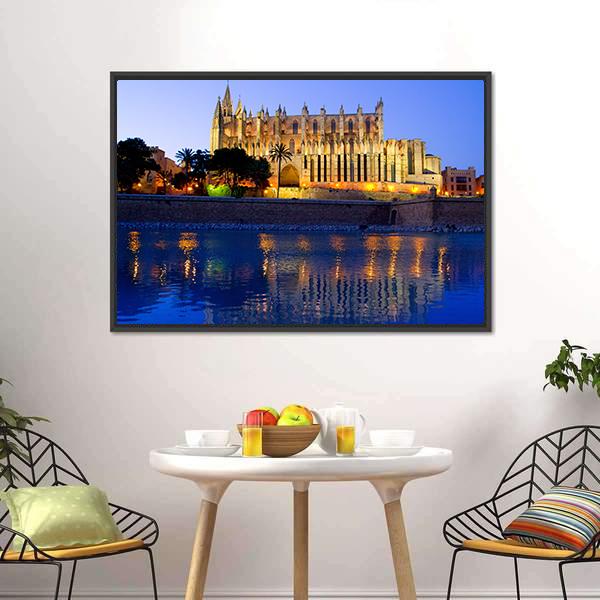 Palma Cathedral Canvas Wall Art-3 Horizontal-Gallery Wrap-25" x 16"-Tiaracle