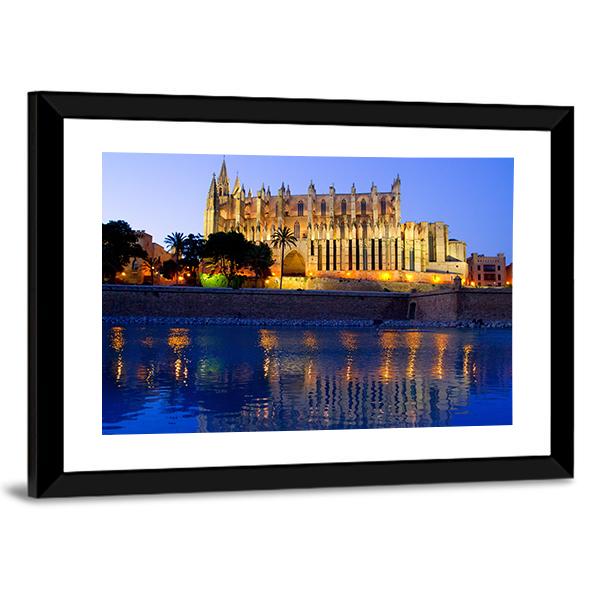 Palma Cathedral Canvas Wall Art-3 Horizontal-Gallery Wrap-25" x 16"-Tiaracle