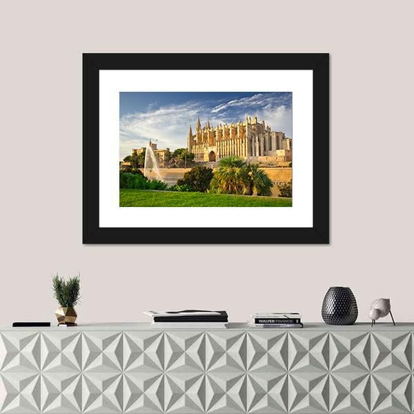 Palma Cathedral Spain Canvas Wall Art-3 Horizontal-Gallery Wrap-25" x 16"-Tiaracle