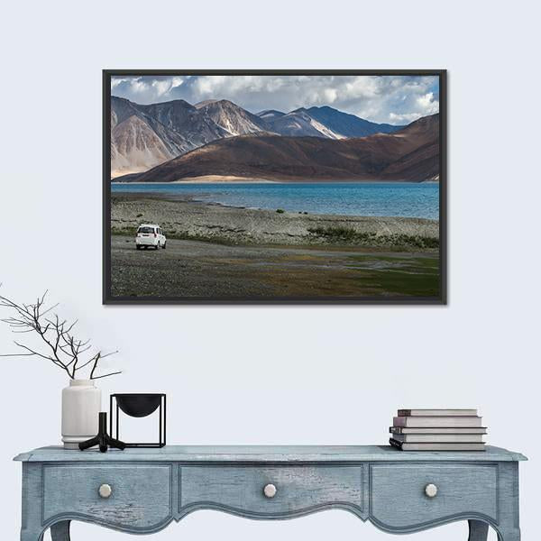 Pangong Lake India Canvas Wall Art-3 Horizontal-Gallery Wrap-25" x 16"-Tiaracle