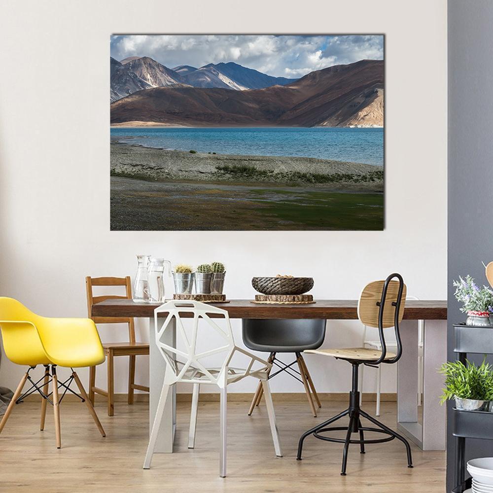 Pangong Lake India Canvas Wall Art-1 Piece-Gallery Wrap-48" x 32"-Tiaracle