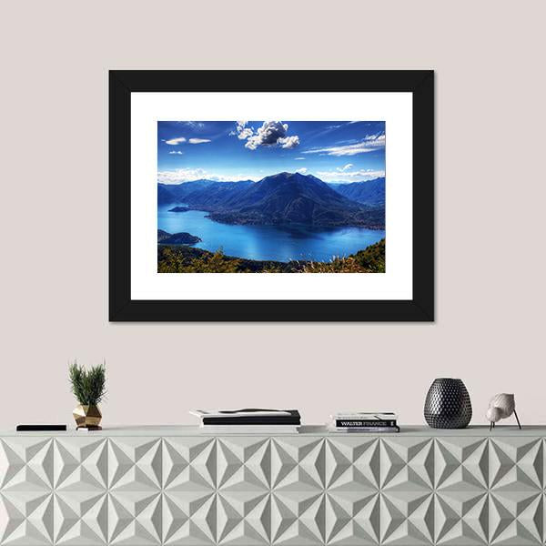 Como Lake With Lugano Lake Canvas Wall Art-3 Horizontal-Gallery Wrap-25" x 16"-Tiaracle