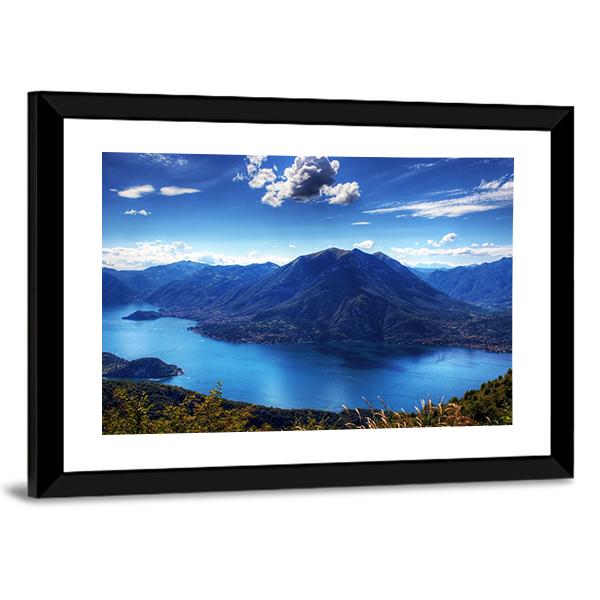 Como Lake With Lugano Lake Canvas Wall Art-3 Horizontal-Gallery Wrap-25" x 16"-Tiaracle