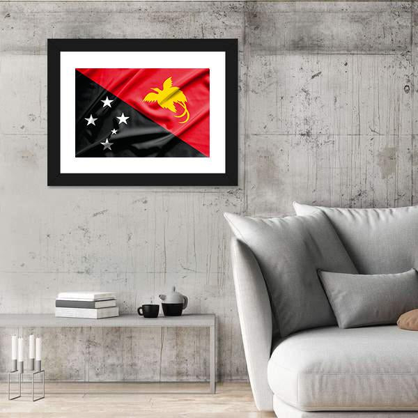 Papua New Guinea Flag Canvas Wall Art-3 Horizontal-Gallery Wrap-25" x 16"-Tiaracle