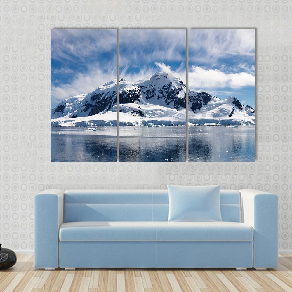 Paradise Bay Antarctica Canvas Wall Art-3 Horizontal-Gallery Wrap-37" x 24"-Tiaracle