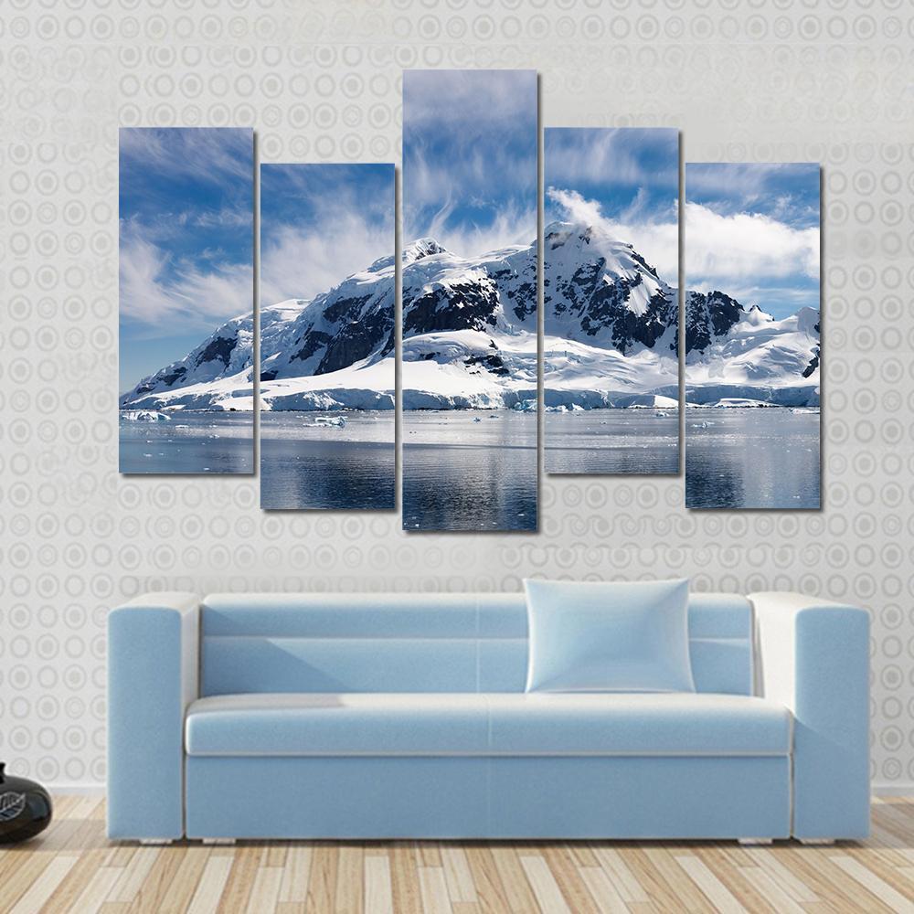 Paradise Bay Antarctica Canvas Wall Art-5 Pop-Gallery Wrap-47" x 32"-Tiaracle