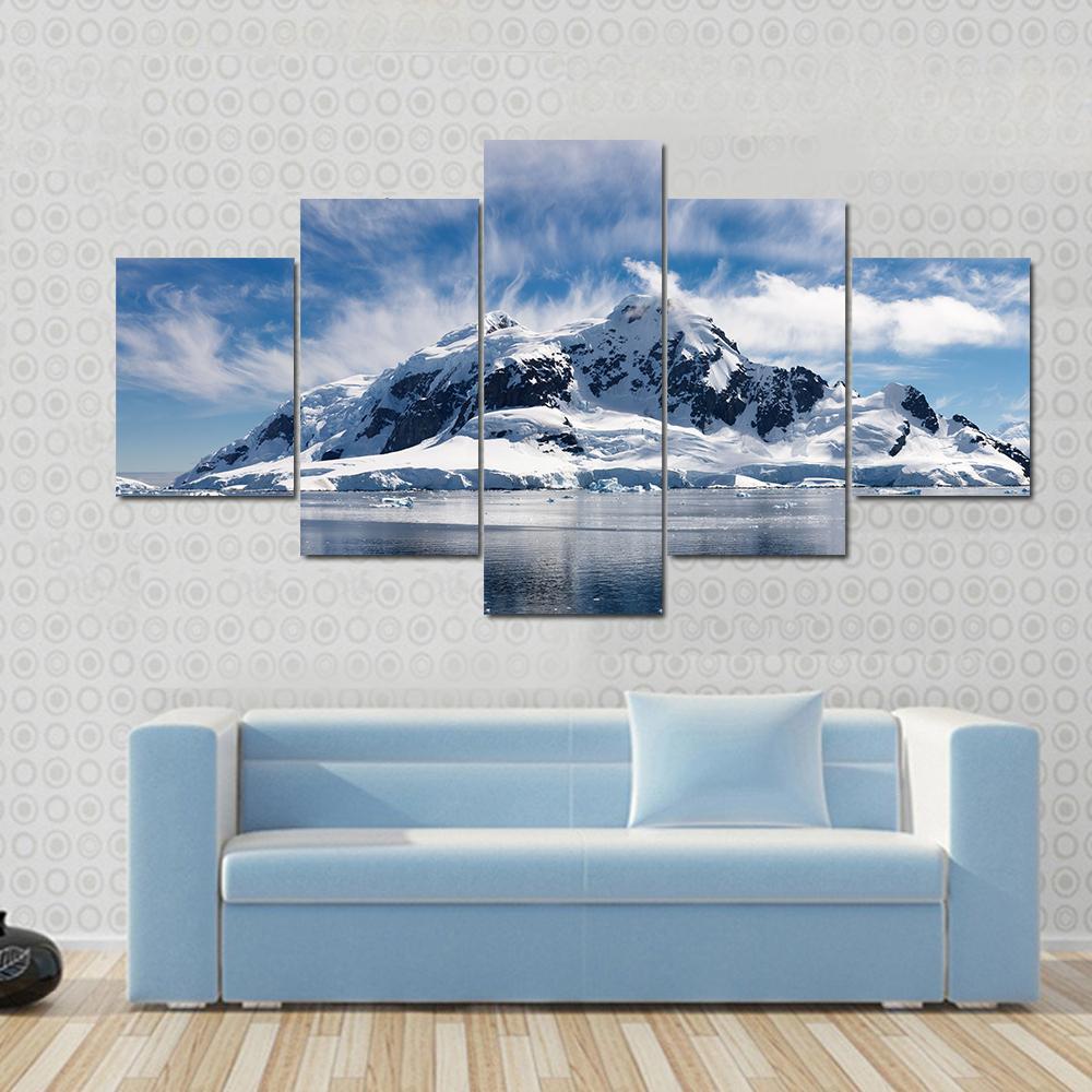 Paradise Bay Antarctica Canvas Wall Art-5 Star-Gallery Wrap-62" x 32"-Tiaracle