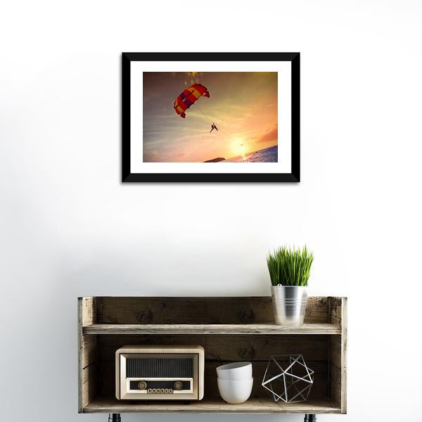 Paragliders At Sunset Malaysia Canvas Wall Art-3 Horizontal-Gallery Wrap-25" x 16"-Tiaracle