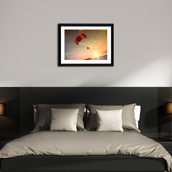 Paragliders At Sunset Malaysia Canvas Wall Art-3 Horizontal-Gallery Wrap-25" x 16"-Tiaracle