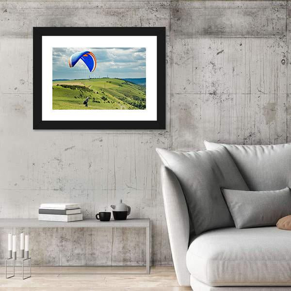 Paragliding At Devil's Dyke Canvas Wall Art-3 Horizontal-Gallery Wrap-25" x 16"-Tiaracle