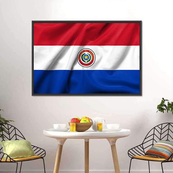Paraguay Flag Canvas Wall Art-3 Horizontal-Gallery Wrap-25" x 16"-Tiaracle