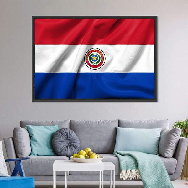 Paraguay Flag Canvas Wall Art-3 Horizontal-Gallery Wrap-25" x 16"-Tiaracle