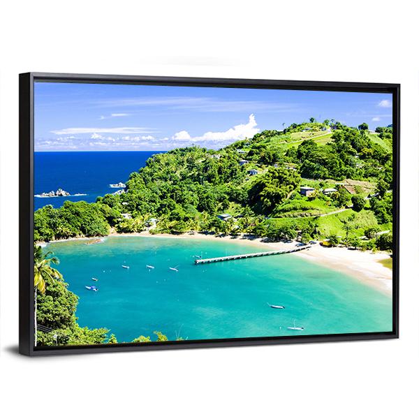 Parlatuvier Bay In Tobago Canvas Wall Art-3 Horizontal-Gallery Wrap-25" x 16"-Tiaracle