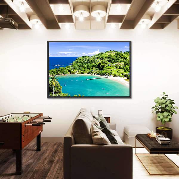 Parlatuvier Bay In Tobago Canvas Wall Art-3 Horizontal-Gallery Wrap-25" x 16"-Tiaracle