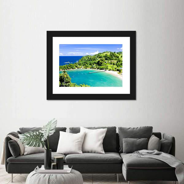 Parlatuvier Bay In Tobago Canvas Wall Art-3 Horizontal-Gallery Wrap-25" x 16"-Tiaracle
