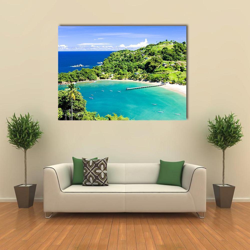 Parlatuvier Bay In Tobago Canvas Wall Art-1 Piece-Gallery Wrap-48" x 32"-Tiaracle