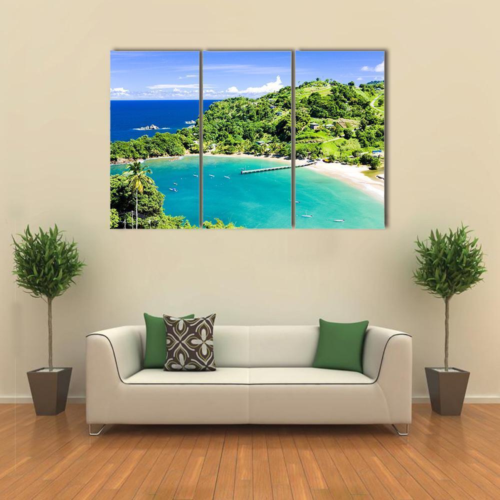 Parlatuvier Bay In Tobago Canvas Wall Art-3 Horizontal-Gallery Wrap-37" x 24"-Tiaracle