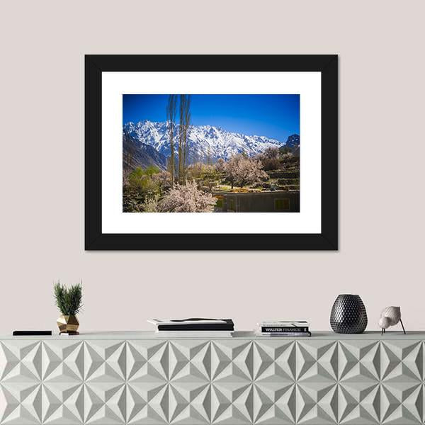 Passu Region Karakorum Mountains In Pakistan Canvas Wall Art-1 Piece-Framed Print-20" x 16"-Tiaracle