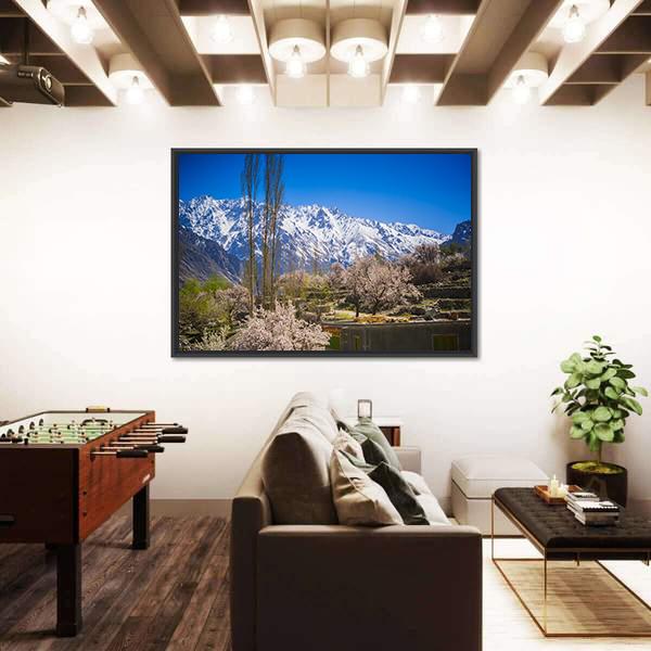 Passu Region Karakorum Mountains In Pakistan Canvas Wall Art-3 Horizontal-Gallery Wrap-25" x 16"-Tiaracle