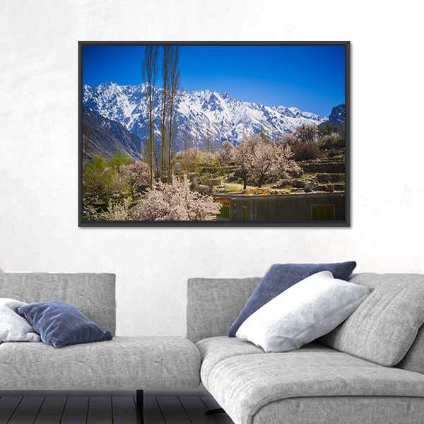 Passu Region Karakorum Mountains In Pakistan Canvas Wall Art-3 Horizontal-Gallery Wrap-25" x 16"-Tiaracle