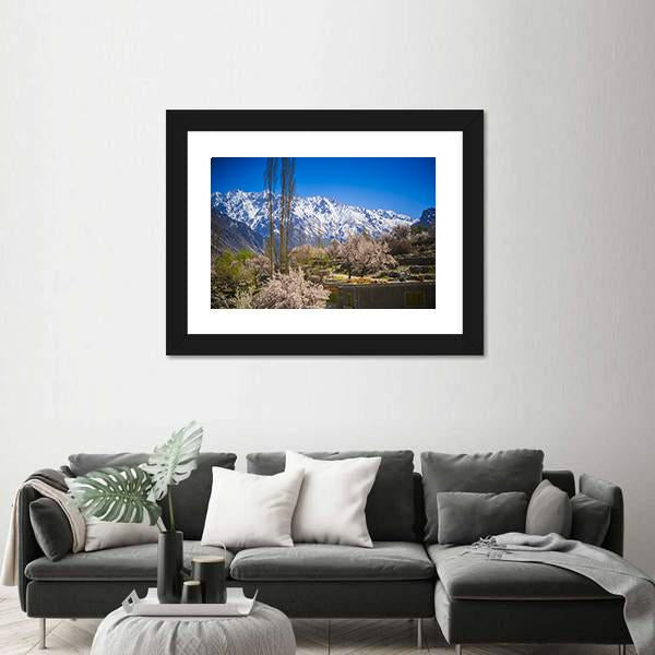 Passu Region Karakorum Mountains In Pakistan Canvas Wall Art-3 Horizontal-Gallery Wrap-25" x 16"-Tiaracle