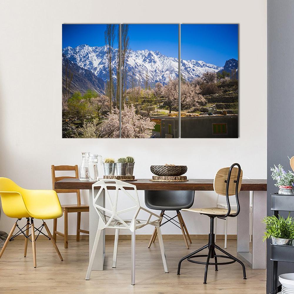 Passu Region Karakorum Mountains In Pakistan Canvas Wall Art-3 Horizontal-Gallery Wrap-37" x 24"-Tiaracle