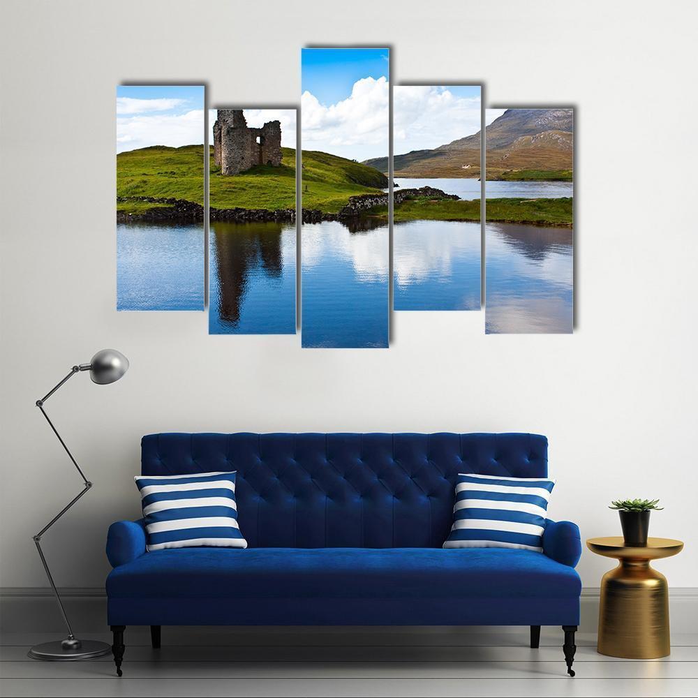 Path To A Ruiner Of Scottish Caste Canvas Wall Art-5 Pop-Gallery Wrap-47" x 32"-Tiaracle