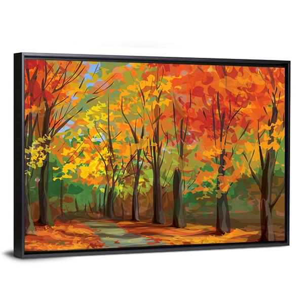 Pathway In Park Canvas Wall Art-3 Horizontal-Gallery Wrap-25" x 16"-Tiaracle
