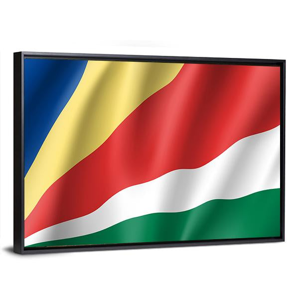 Patriotic National Flag Of Seychelles Canvas Wall Art-3 Horizontal-Gallery Wrap-25" x 16"-Tiaracle