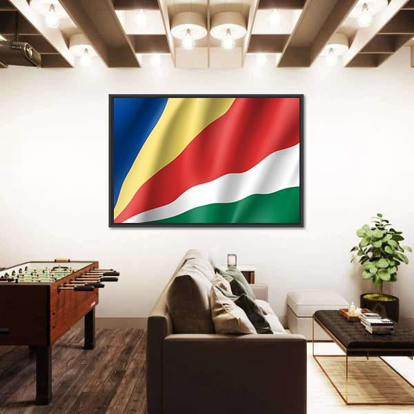 Patriotic National Flag Of Seychelles Canvas Wall Art-3 Horizontal-Gallery Wrap-25" x 16"-Tiaracle