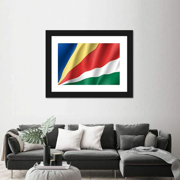 Patriotic National Flag Of Seychelles Canvas Wall Art-3 Horizontal-Gallery Wrap-25" x 16"-Tiaracle