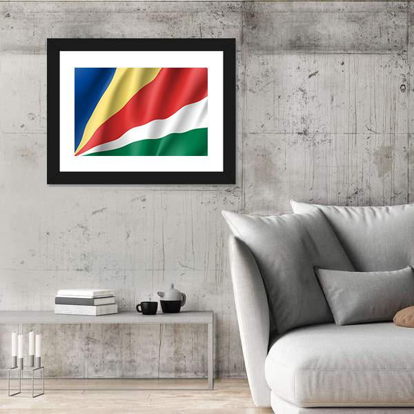Patriotic National Flag Of Seychelles Canvas Wall Art-3 Horizontal-Gallery Wrap-25" x 16"-Tiaracle