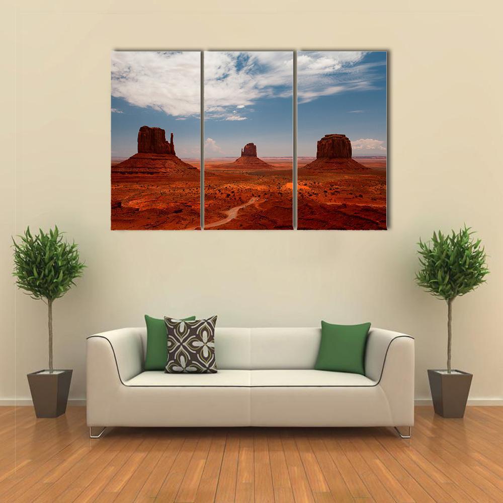 Monument Valley Utah Canvas Wall Art-3 Horizontal-Gallery Wrap-37" x 24"-Tiaracle