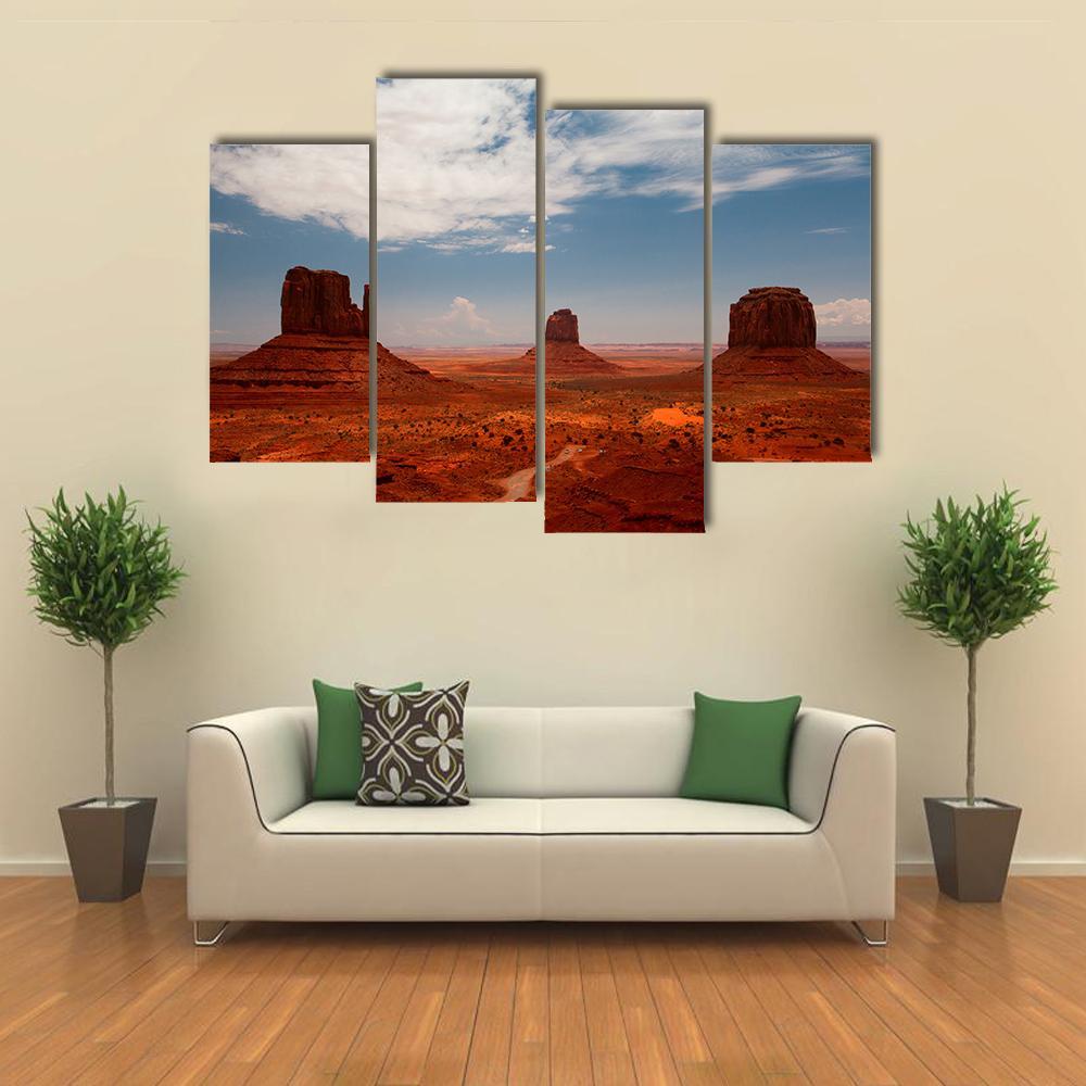 Monument Valley Utah Canvas Wall Art-4 Pop-Gallery Wrap-50" x 32"-Tiaracle