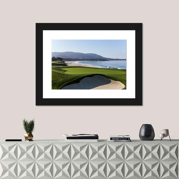 Pebble Beach Golf Link Canvas Wall Art-1 Piece-Framed Print-20" x 16"-Tiaracle