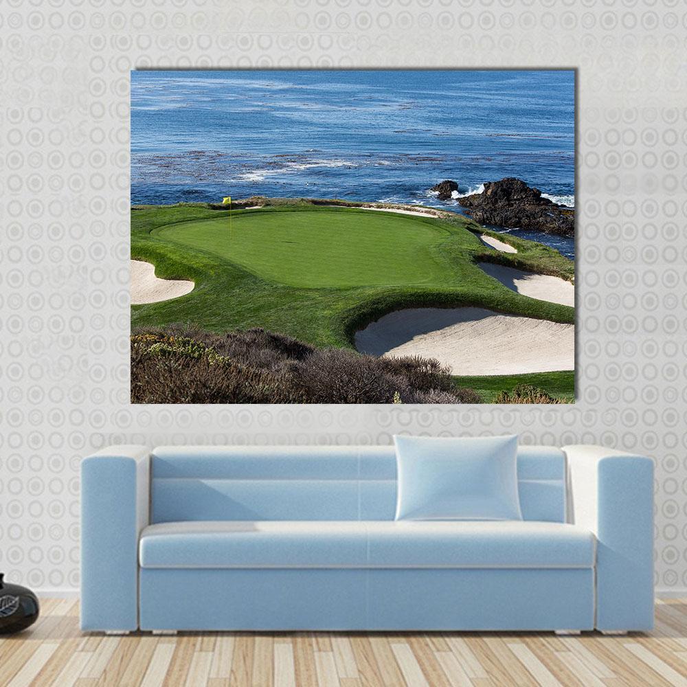 Pebble Beach Golf Link Canvas Wall Art-1 Piece-Gallery Wrap-48" x 32"-Tiaracle