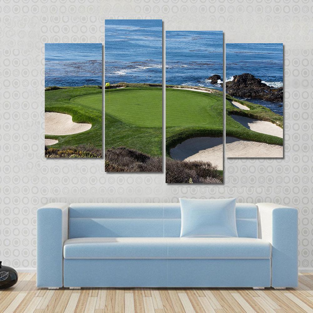 Pebble Beach Golf Link Canvas Wall Art-4 Pop-Gallery Wrap-50" x 32"-Tiaracle