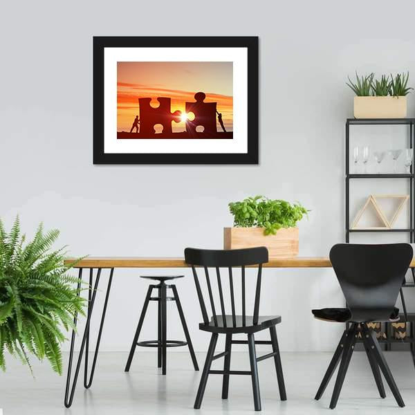 People Connecting Puzzle Canvas Wall Art-3 Horizontal-Gallery Wrap-25" x 16"-Tiaracle