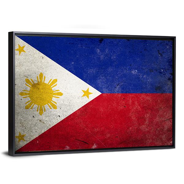 Philippines Flag Canvas Wall Art-3 Horizontal-Gallery Wrap-25" x 16"-Tiaracle